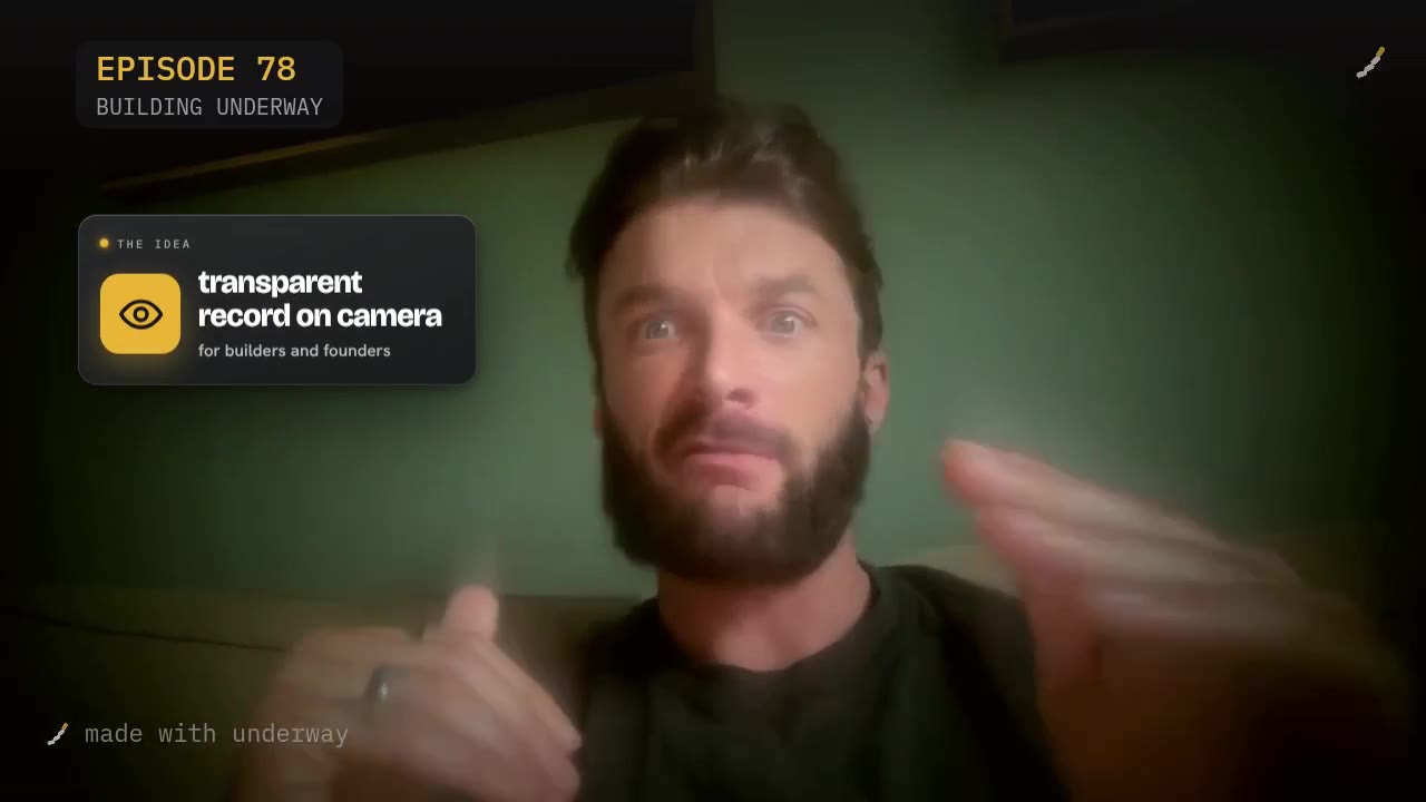 The founder on camera: a transparent record, for builders and founders.