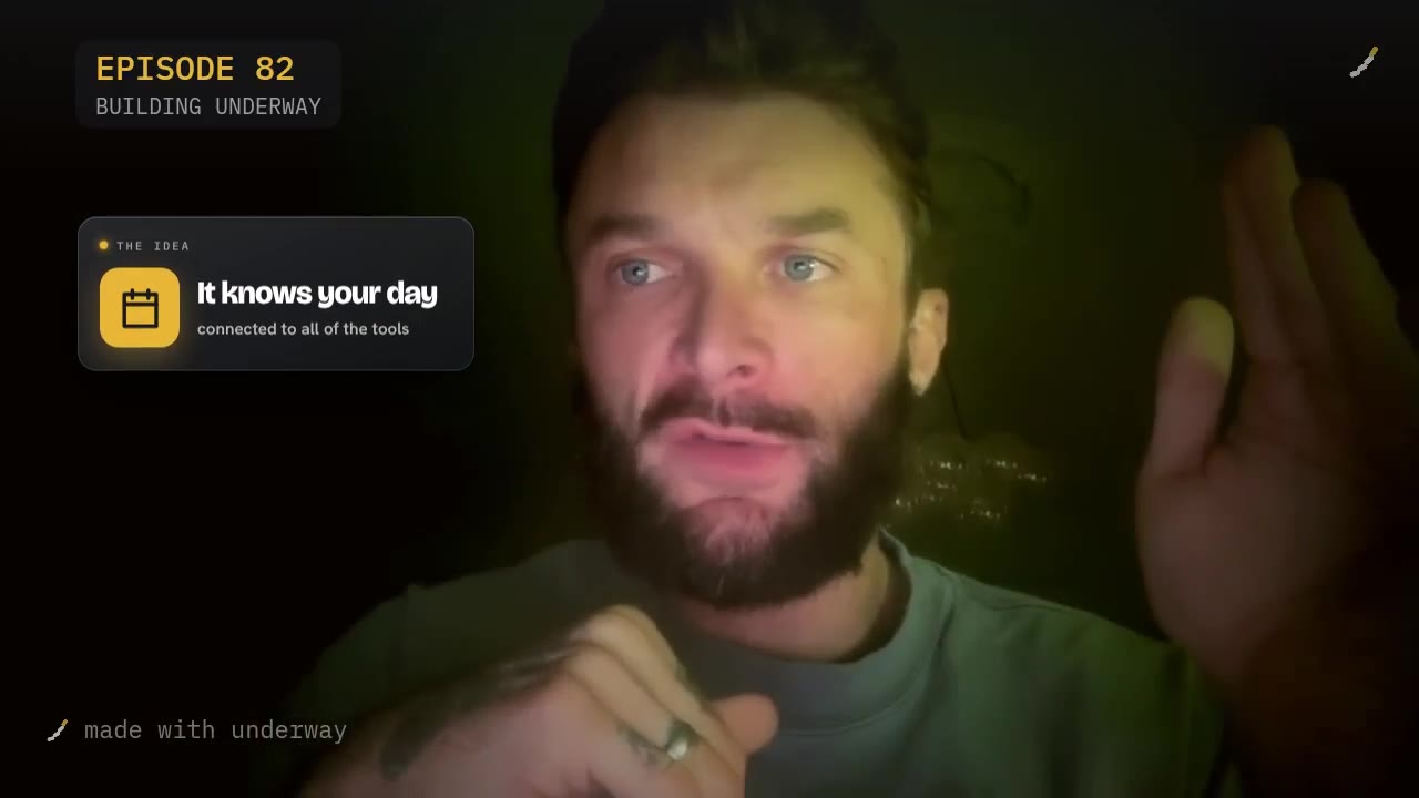 The idea: it knows your day, because it is connected to the tools you use.