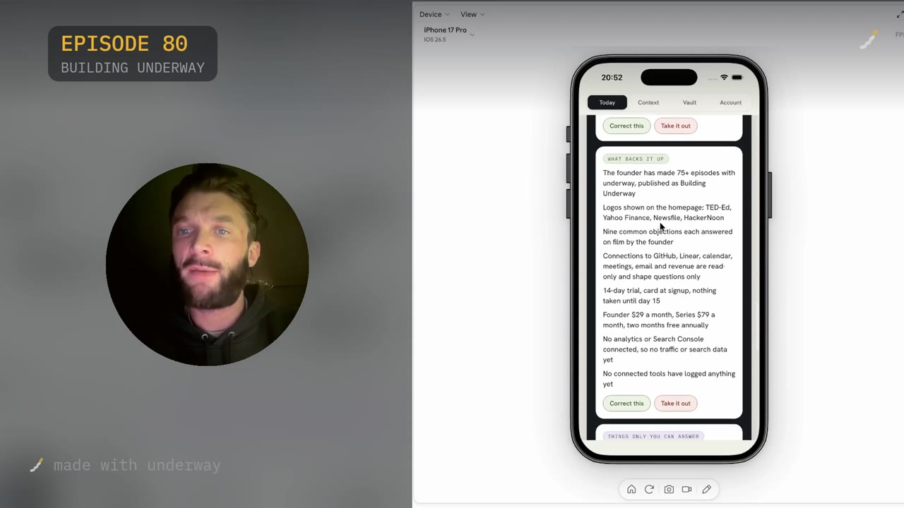 What backs it up: the evidence behind the brief, including what is not connected yet.